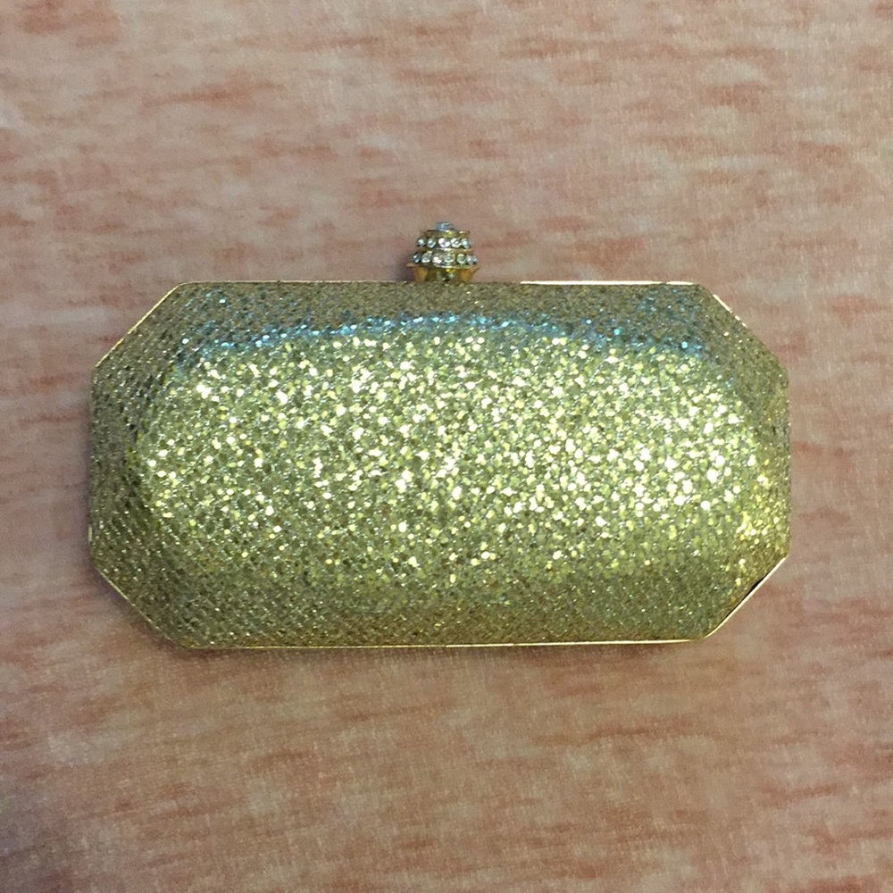 Gold sparkle clutch